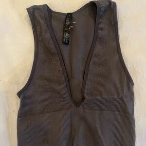 Urban Outfitters Charcoal Ribbed Tank Top